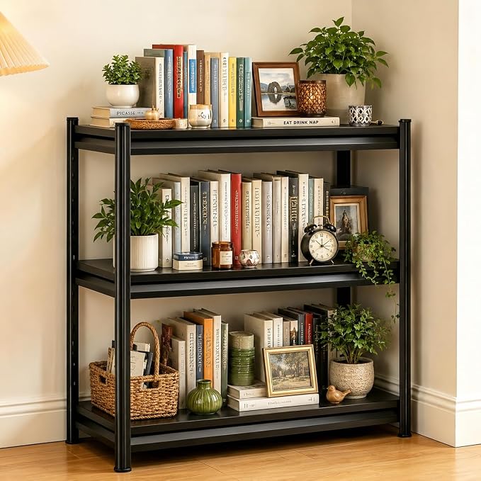 Heavy Duty Metal Bookshelf Adjustable Storage Shelving Unit by PRESTELION