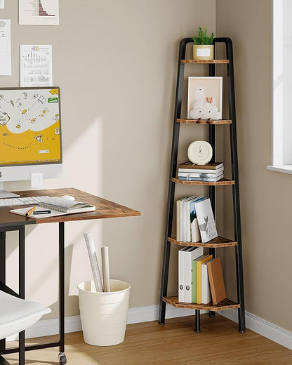 CHOEZON Corner Shelf, 5-Tier Ladder Corner Shelf, Ladder Bookshelf, 59.6" Tall - Image 3