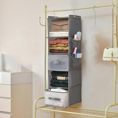 5-Tier Hanging Organizer for Closet, Fabric Closet Organizer - Image 5