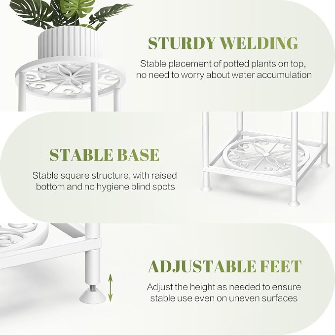 4 Tier Plant Stand Indoor Outdoor, Metal Flower Shelf Display Holder - Image 4