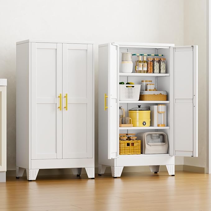 47" White Metal Storage Cabinet - Image 9