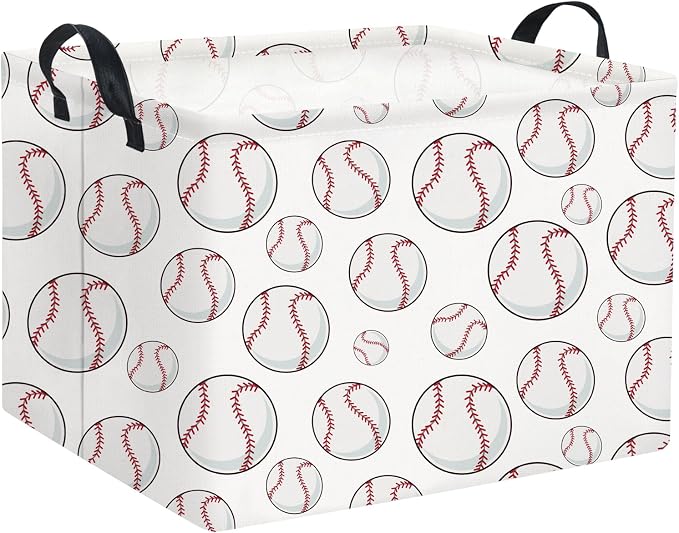 Rectangular Baseball Basket Kids Baby Storage Basket Cute Kids Toy Storage Bin by TIBAOLOVER