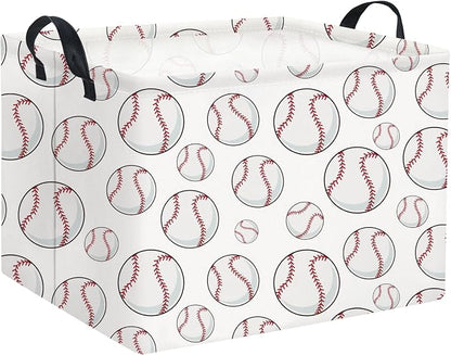 Rectangular Baseball Basket Kids Baby Storage Basket Cute Kids Toy Storage Bin by TIBAOLOVER