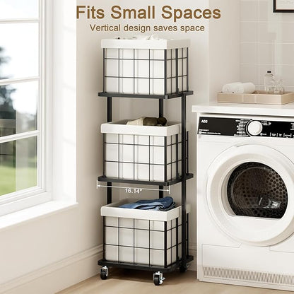 120L Vertical Rolling Laundry Hamper - Image 2