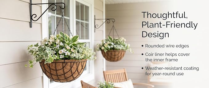 Kingbuy 12 Inch Metal Hanging Planter Basket 2 Pack - - Image 8