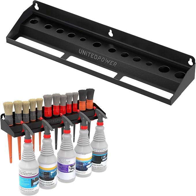 UNITEDPOWER Brush and Trigger Bottle Holder, Wall Mount Storage Rack Organizer by UNITEDTOOLSUNITEDPOWER