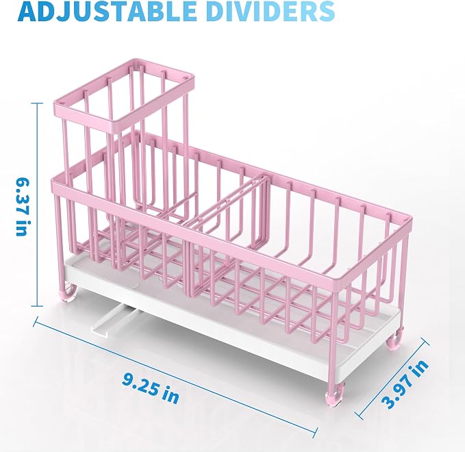 Cisily Pink Sponge Holder for Kitchen Sink, Sink Caddy Organizer - Image 5
