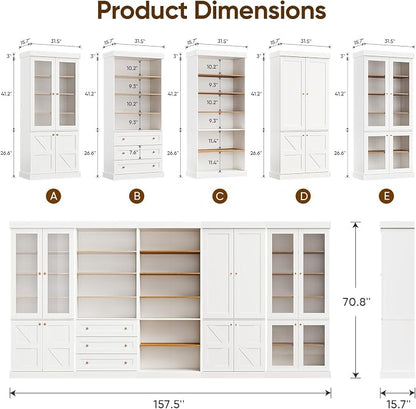 ivaniti 70.8" Tall Farmhouse Bookshelf - Image 8