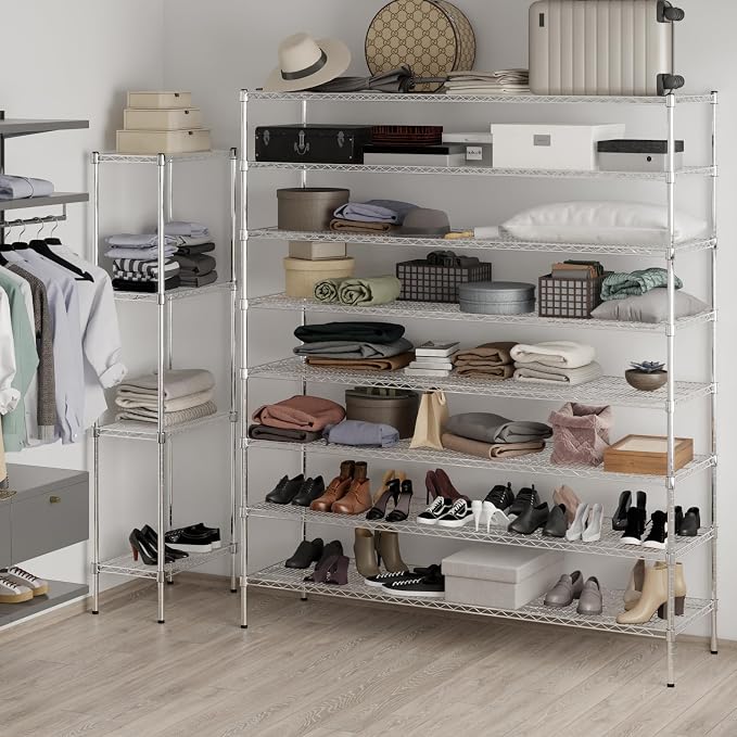 21" Deep x 72" Wide x 86" Height Wire Shelving Kit | 8-Tier | NSF Commercial - Image 5