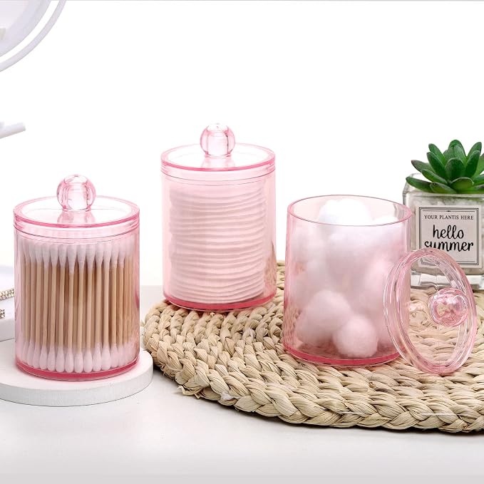 Tbestmax 4 pcs Qtips Holder Bathroom Container, 10 OZ Apothecary Jar - Image 7