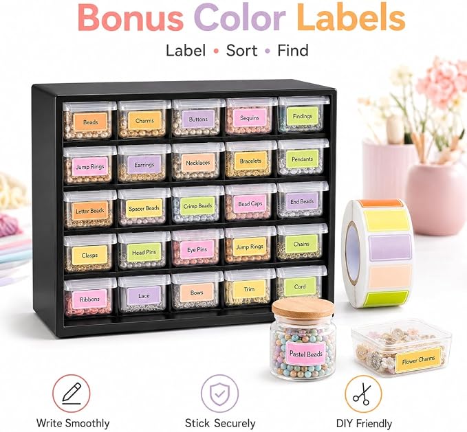25-Drawer Plastic Drawer Storage Cabinet - Image 6