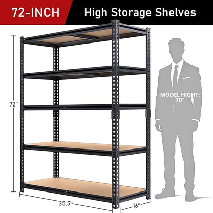 72" H Garage Storage Shelves, Storage Shelves Heavy Duty, 2400LBS Metal - Image 3
