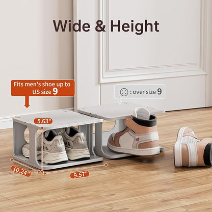 HAIXIN Small Shoe Rack for Closet Grey 5-Tier Shoe Organizer | Compact Size for - Image 9
