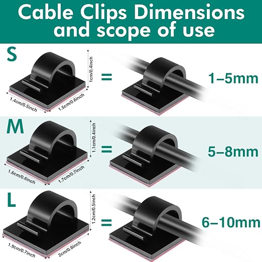 Namalu 60 Pieces Mini Cable Clips Hooks Christmas Light Clips Self Adhesive - Image 2