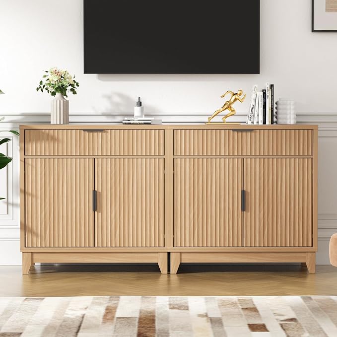 Vabches Fluted Sideboard Buffet Cabinet - Image 7