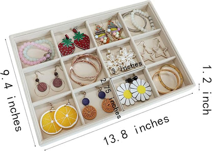 Stratalife 12 Grid Jewelry Organizer Tray, Stackable Drawer Earring Organizer - Image 5