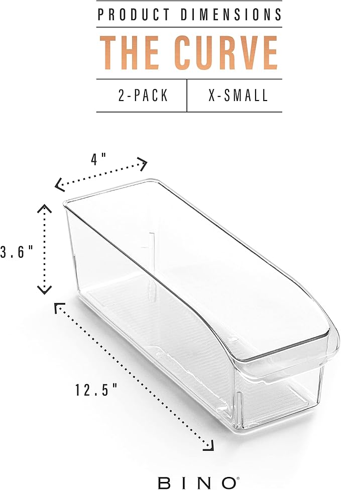 BINO | Plastic Storage Bins, Small | THE CURVE COLLECTION | Multi-Use Organizer - Image 3