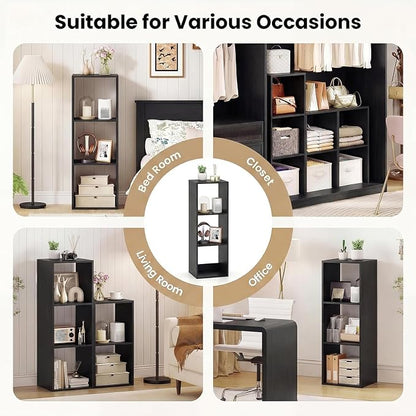 POWERSTONE 3 Cube Storage Organizer, 3 Tier Cubby Bookshelf Freestanding - Image 7