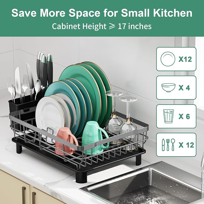 MOUKABAL Dish Drying Rack, Dish Rack, Large Dish Racks - Image 4