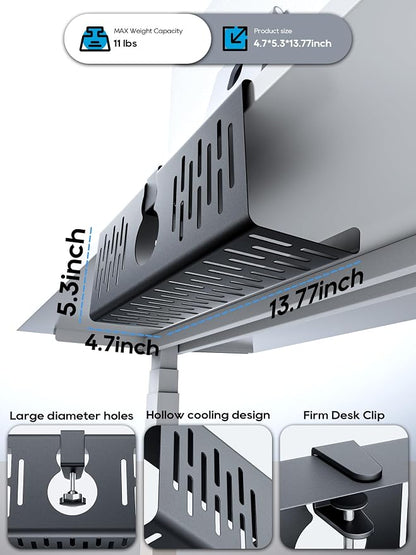 NODOCA No Drill Under Desk Cable Management Tray, Punch-Free Clamp on, Metal - Image 7