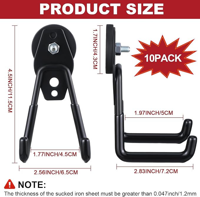Landhoow Large Magnetic Hooks Heavy Duty Garage Magnet Hooks Strong Storage - Image 2
