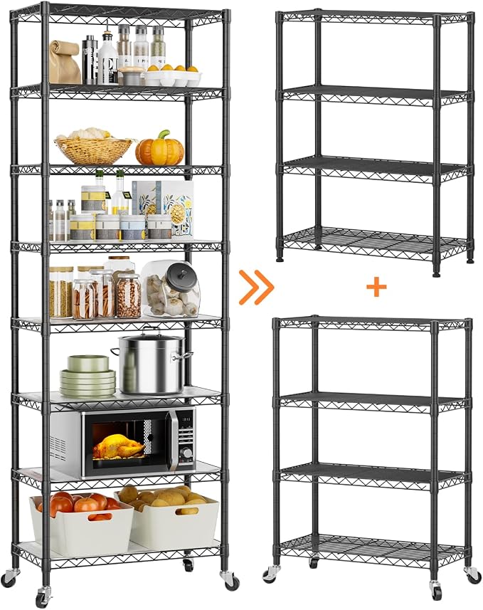 Golpart Shelves Storage Shelf Wire Closet Bathroom Organizers Metal Pantry | 8 - Image 6