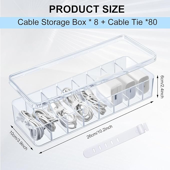 Tatuo 8 Pcs Cable Organizer Box - Image 2
