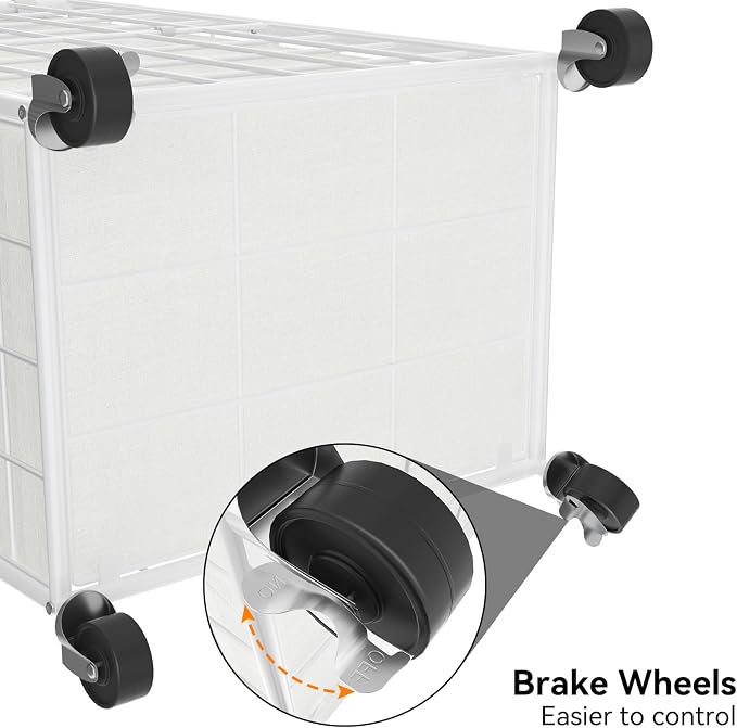 WOWLIVE Laundry Hamper with Wheels, Metal Wire Frame Rolling Laundry Basket - Image 7