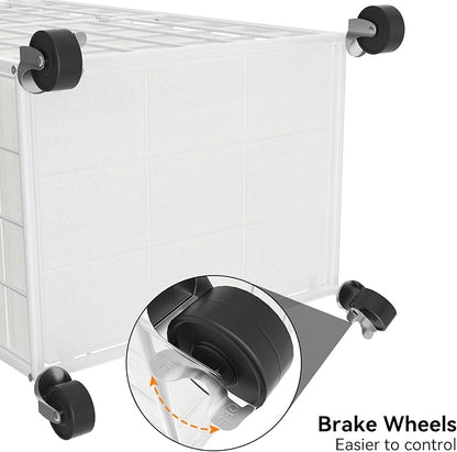 WOWLIVE Laundry Hamper with Wheels, Metal Wire Frame Rolling Laundry Basket - Image 7