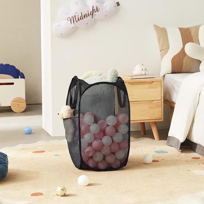 TECHMILLY Collapsible Mesh Pop Up Laundry Hamper - Image 7