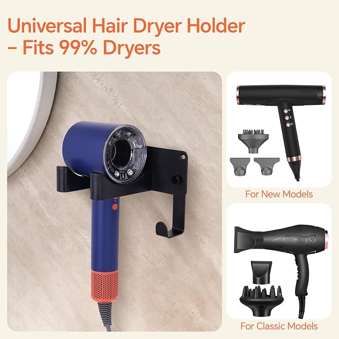 Dyson Hair Dryer Holder Wall Mounted, Hair Tool Organizer Self Adhesive - Image 2