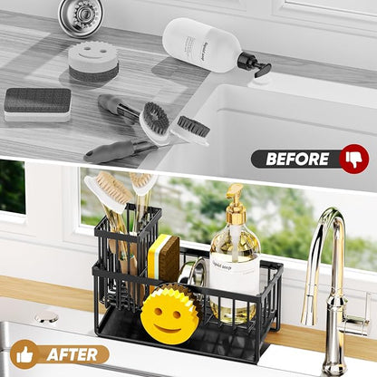 Sponge Holder for Kitchen Sink, Smiley Face Sink Caddy - Image 6