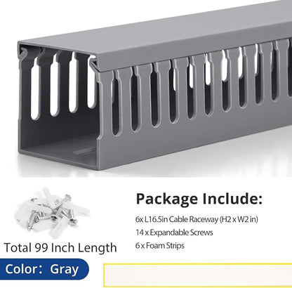 ZhiYo 99in Professional Server Rack Cable Management Raceway, H2in x W2in Cable - Image 5