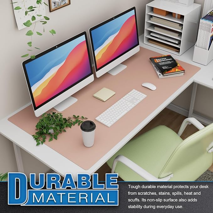 K KNODEL Large Office Leather Desk Mat, Mouse and Keyboard Pad, Computer and - Image 3