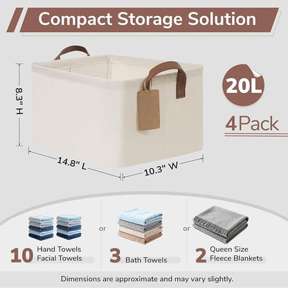 CHICVITA 4 Pack Fabric Shelf Storage Baskets - Image 3