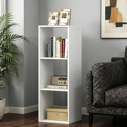 POWERSTONE 3 Cube Storage Organizer, 3 Tier Cubby Bookshelf Freestanding - Image 8