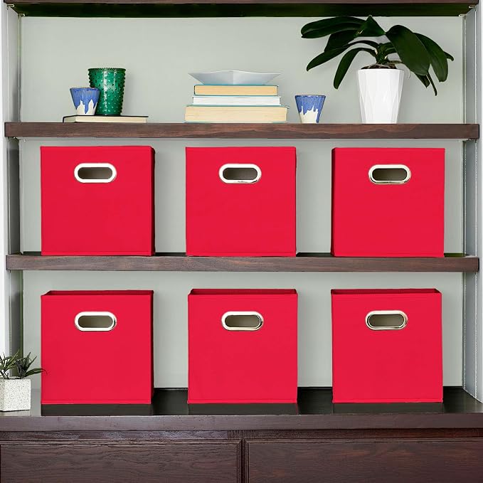 Household Essentials Foldable Fabric Storage Cubes 6-Pack – 11x11x11 Stackable - Image 3