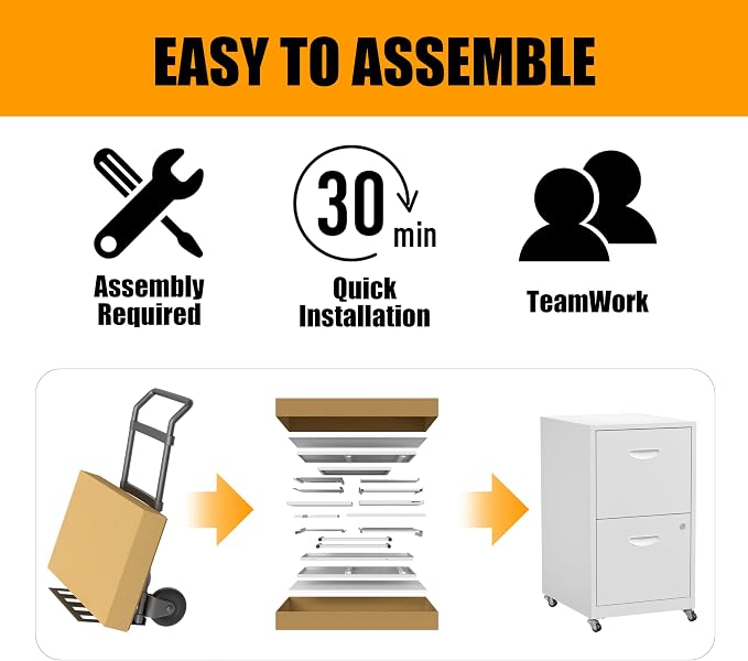 2 Drawer Mobile File Cabinet - Image 8