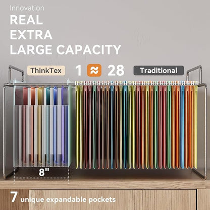 ThinkTex Plastic Expanding Hanging File Folders, 7 Innovative 1.2" Accordion - Image 4