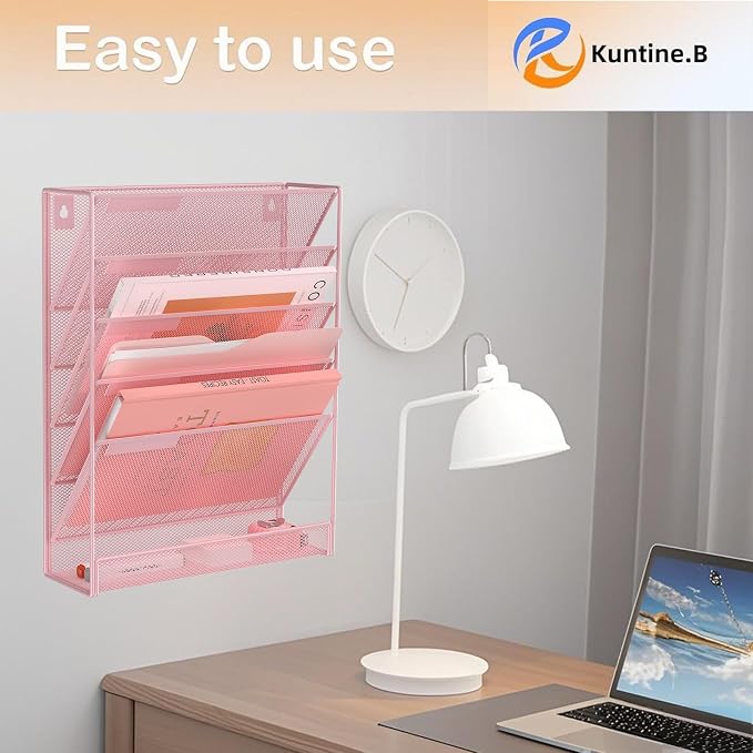 Kuntine.B Wall File Organizer Office Hanging Magazine Holder Wall File Organizer - Image 7
