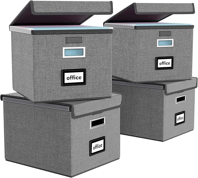 File Organizer Box with Lids, Collapsible File Folder Organizer | File Box with by Huolewa