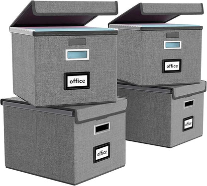File Organizer Box with Lids, Collapsible File Folder Organizer | File Box with by Huolewa