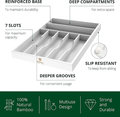 ROYAL CRAFT WOOD Luxury Bamboo Kitchen Drawer Organizer - Image 4