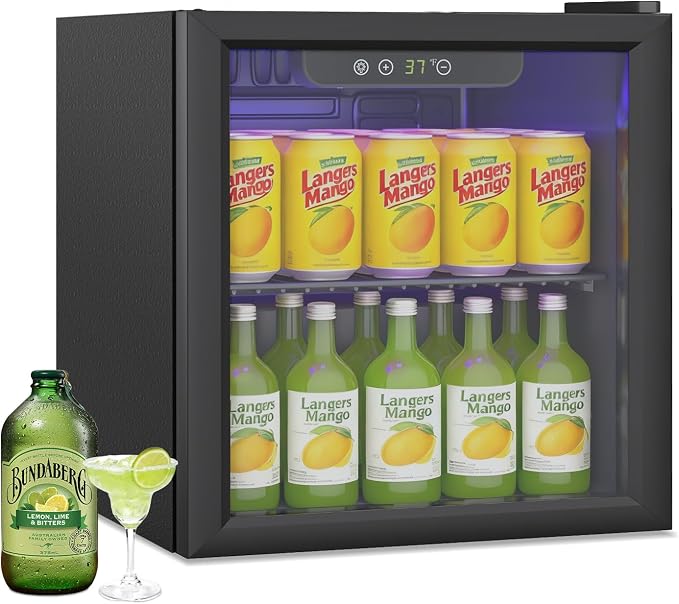 1.4 Cu Ft/65 Can Mini Fridge, Freestanding 17 Inch Beverage Refrigerator by Erivess