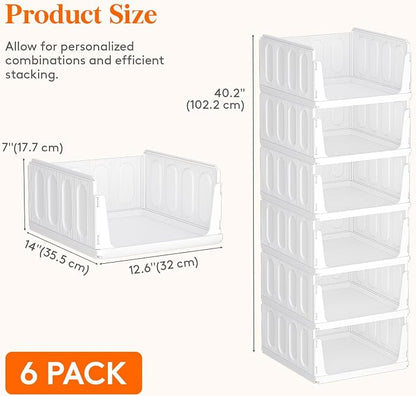 Lifewit 6 Pack Stackable Closet Organizers and Storage Basket - Image 2