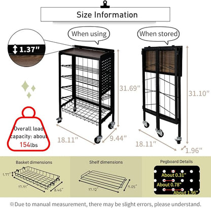 Lumizone Foldable Book Cart 6-Tier Large Capacity Bookshelf Single Sided - Image 9