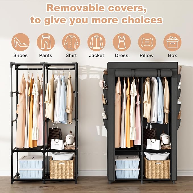 Portable Closet for Hanging Clothes, Portable Wardrobe Closet - Image 7