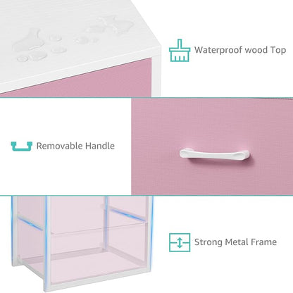 BOLUO Stackable Closet Drawers for Clothes Organizers and Storage Fabric Pink 2 - Image 8