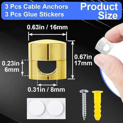 3 Sets Charger Holders for Cords, Adjustable Cable Anchor Holders, Adhesive - Image 2