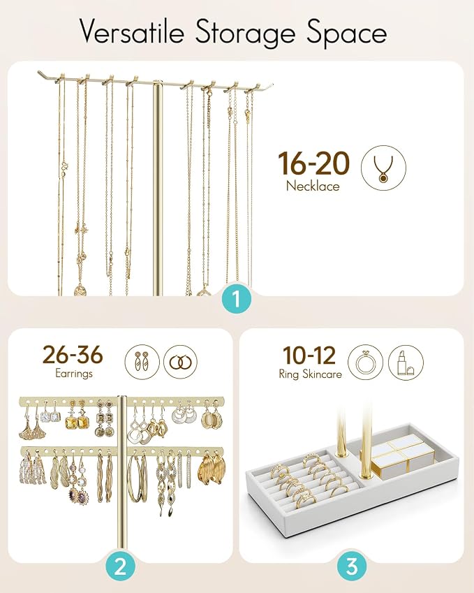 Vlando 2 Tier Jewelry Stand Organizer - Image 3